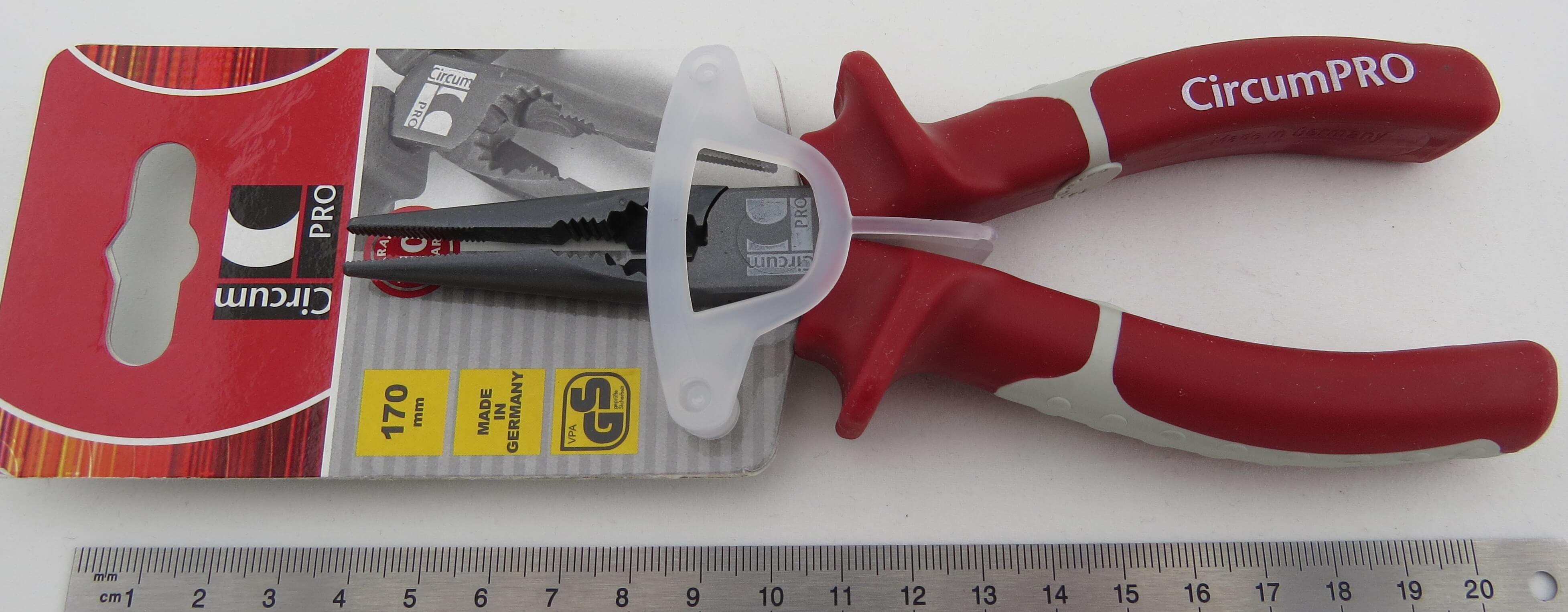 Telefonzange, gerade Spitzen,170mm lang. Circum-PRO. Kunstst