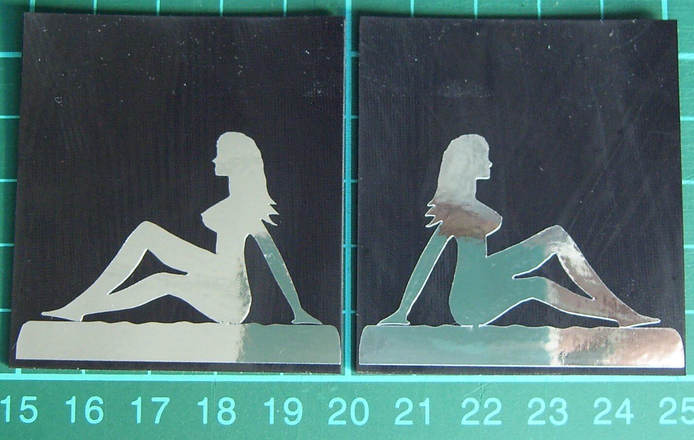 1 Paar Schmutzlappen Nr.106 55x50mm(HxB) mit chrom-farbigem 