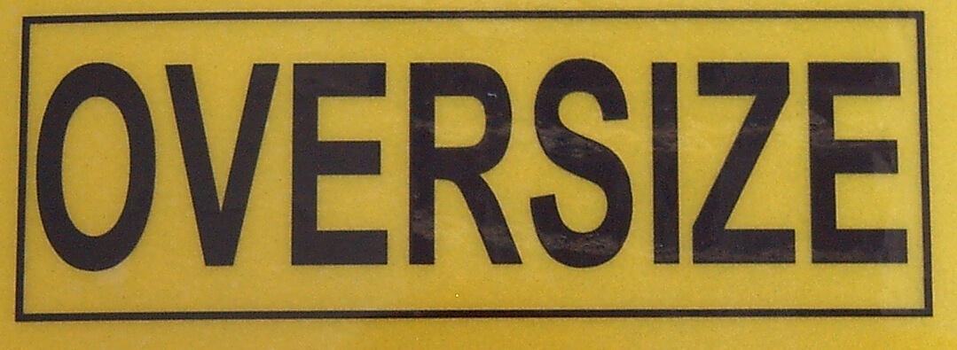 Aufkleber Warnschild "OVERSIZE" aus gelb reflektierendem    