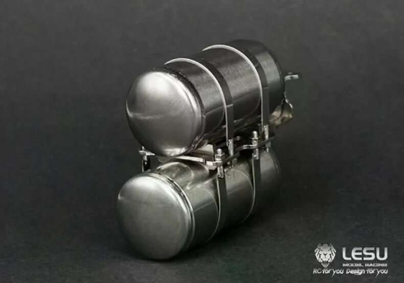 LESU Doppel Luftkessel Edelstahl für Tamiya LKW