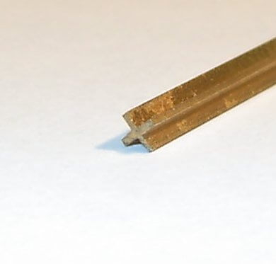 Messing Kreuz-Profil 4x4 mm Materialstärke 0,5mm            