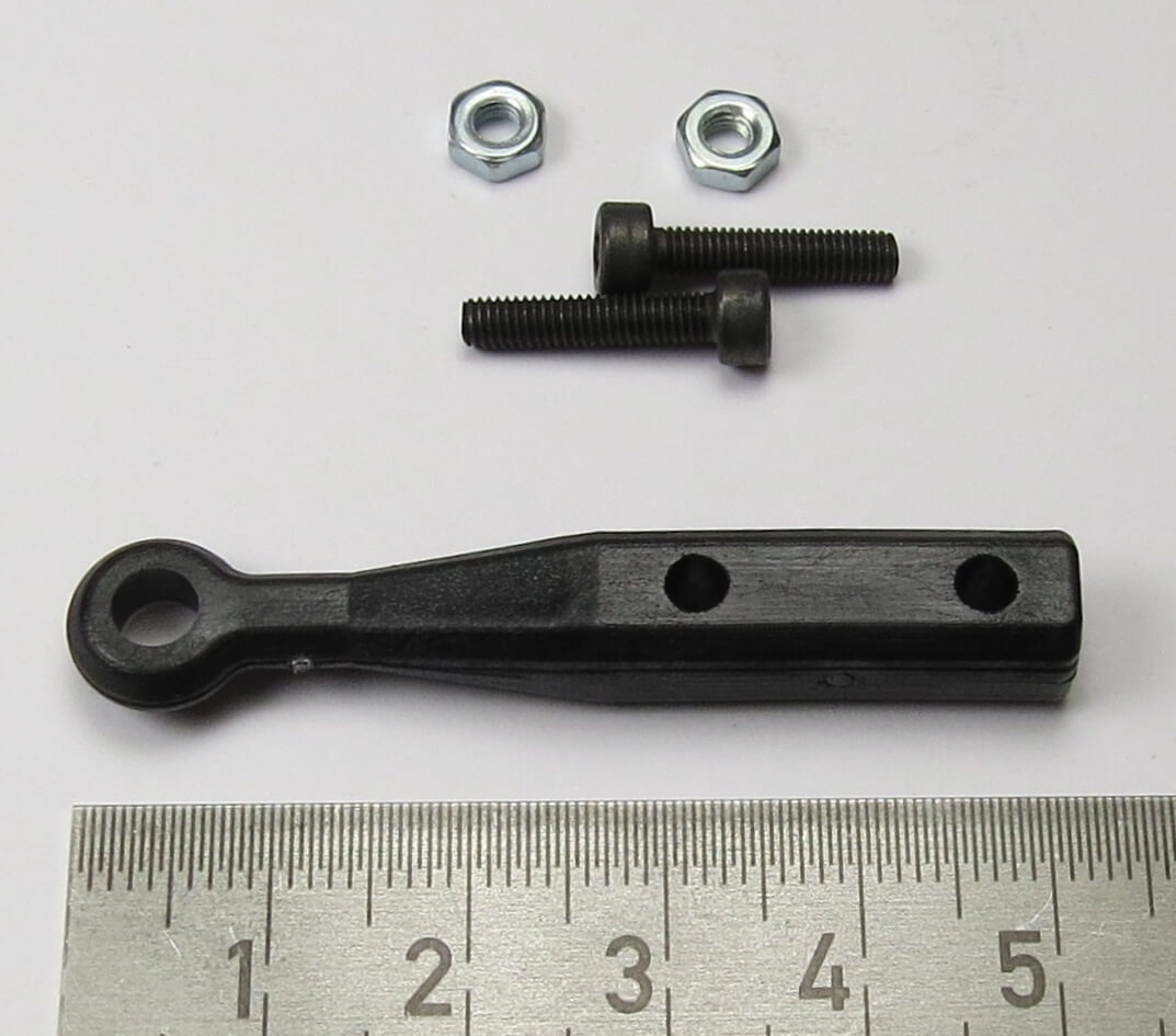 Deichselstück, Kunststoff, schwarz. Ca. 8x8mm, 1 Stück