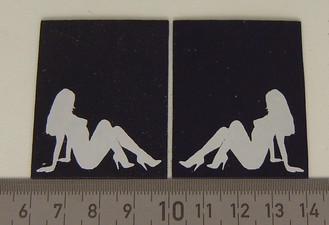 1 Paar Schmutzlappen Nr.114 50x40mm(HxB) mit chrom-farbigem 