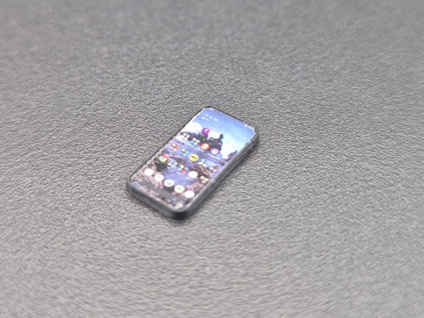 Handy (SmartPhone) ca. 12x6mm, Kunststoff, schwarz. Android 