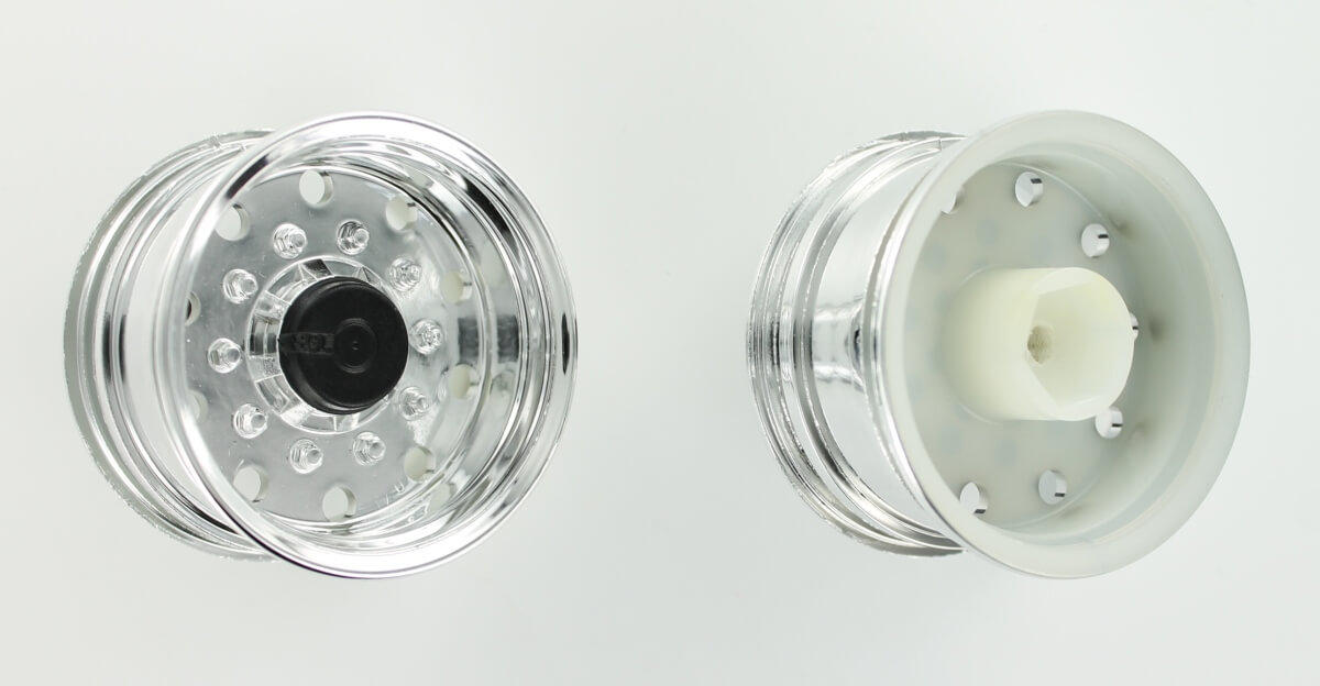 CARSON Aufliegerfelgen(2) Kunststoff verchromt, für Tamiya  