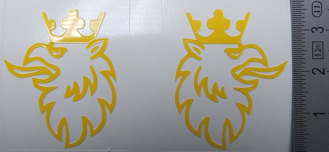 Folienschnitt 1-farbig "GREIF" 1 Paar,   links/rechts, 34mm 