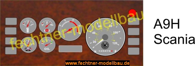 Decal/Aufkleber Armaturenbrett A9H für Scania, Holzimitat   