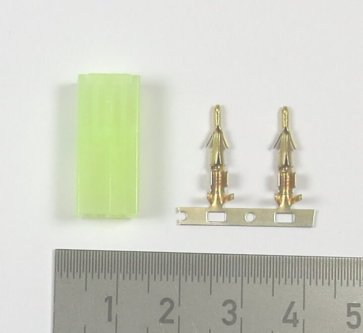 1 Mini-Tamiya-Stecker mit vergoldeten Kontakten (2-polig)   