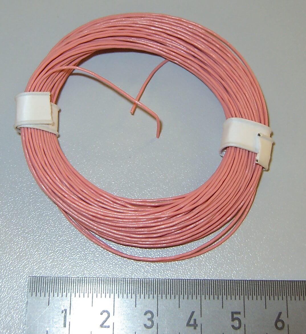 PVC-Litze, 0,055 qmm, rosa, 10m-Ring                        