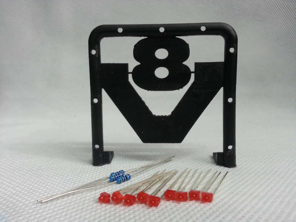 AirBar mit V8 Scania für Tamiya Modelle, mit 9 roten LEDs   