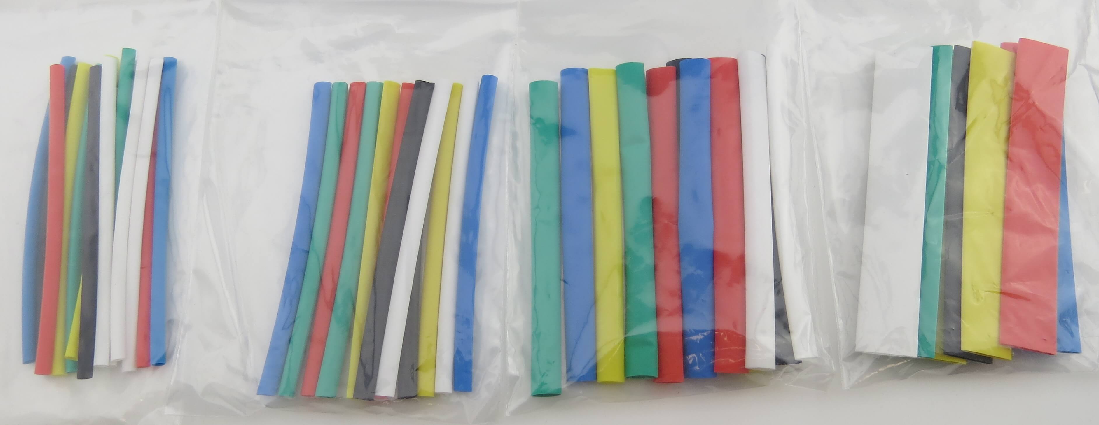 Schrumpfschlauch-Sortiment. Diverse Größen und Farben. 100mm