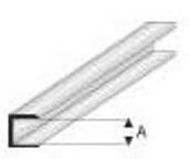 Kunststoff-Profil Endstück U 1,5mm 1m lang, weiss           