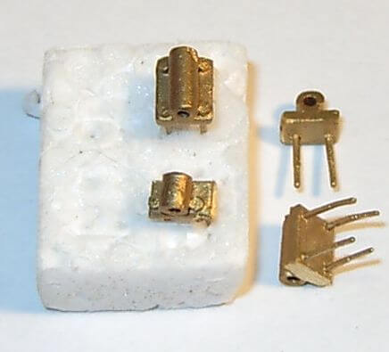 4 Paar Spiegelhalter aus Messing, Halter oben ca. 5 x 3 mm, 