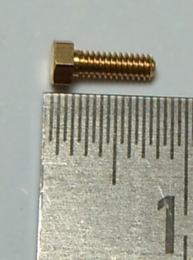 6-Kant-Modellschraube M2,0 x 6 Messing   SW 3,0mm Kopfhöhe  