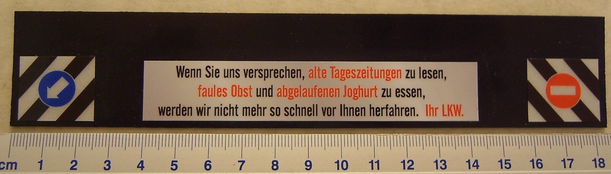 1 Schmutzfänger Nr.34 ca. 185x35x1mm mit Spruch (weißer     