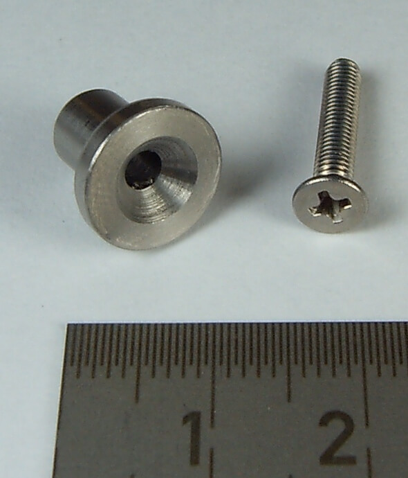 1 Königsbolzen Tamiya-Größe. Aus V2A (Edelstahl), mit       