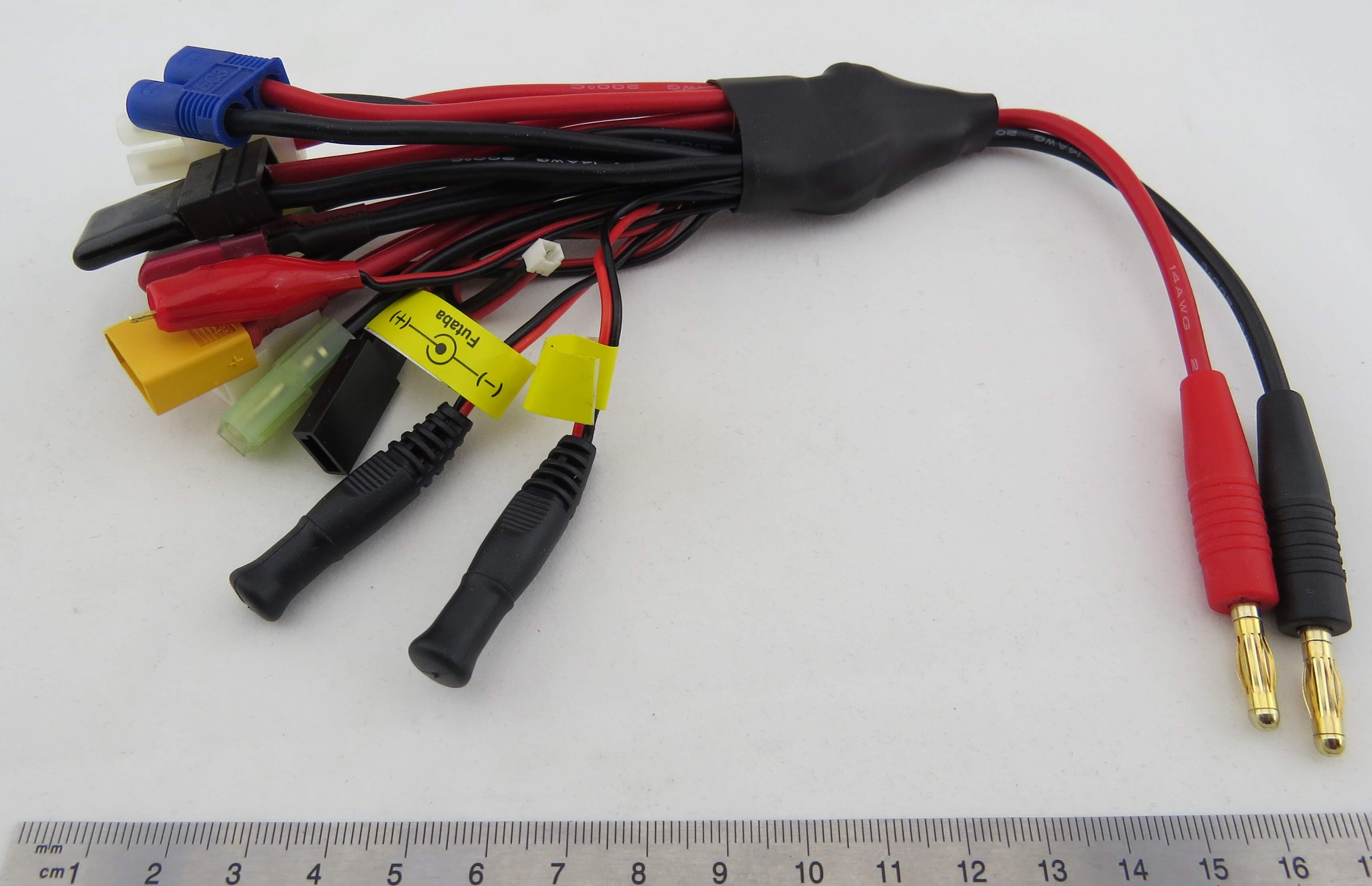 Universal-Ladekabel Bananen-Stecker 25cm vergoldete Bananste