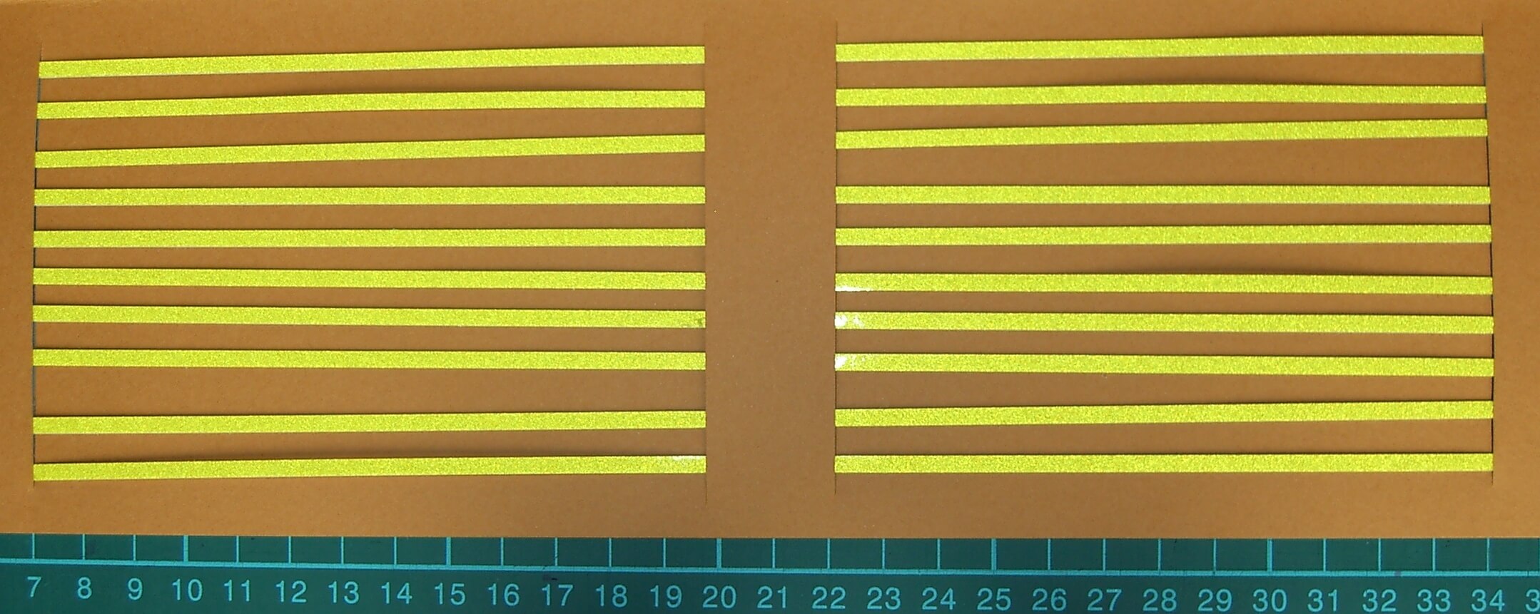 Warnstreifenset 3mm Streifenbreite, gelb-reflex, ca. 280mm  
