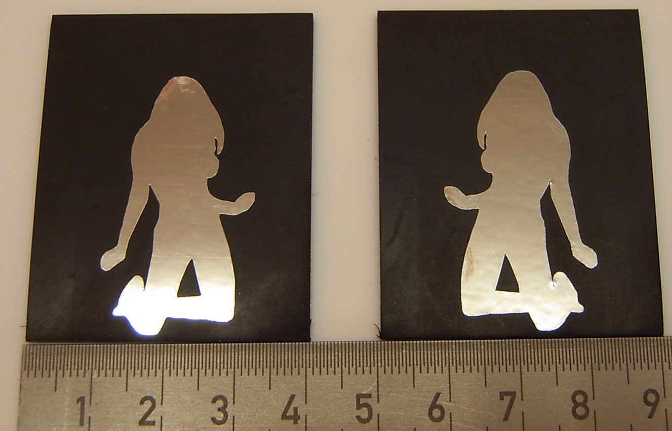 1 Paar Schmutzlappen Nr.103 50x40mm(HxB) mit chrom-farbigem 