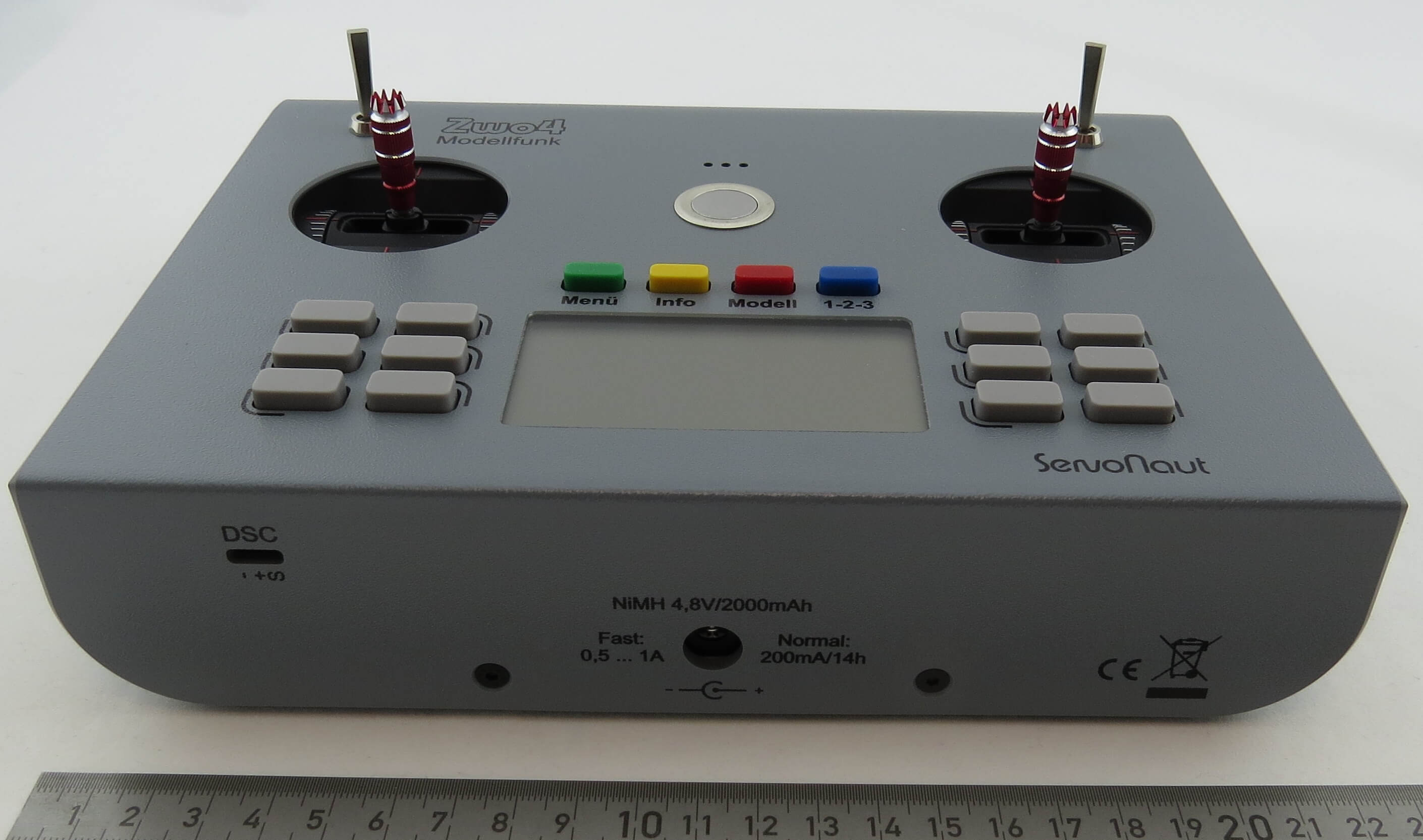 Sender HS-12, mit Kreuz-Knüppeln, Farbe grau ohne Spur