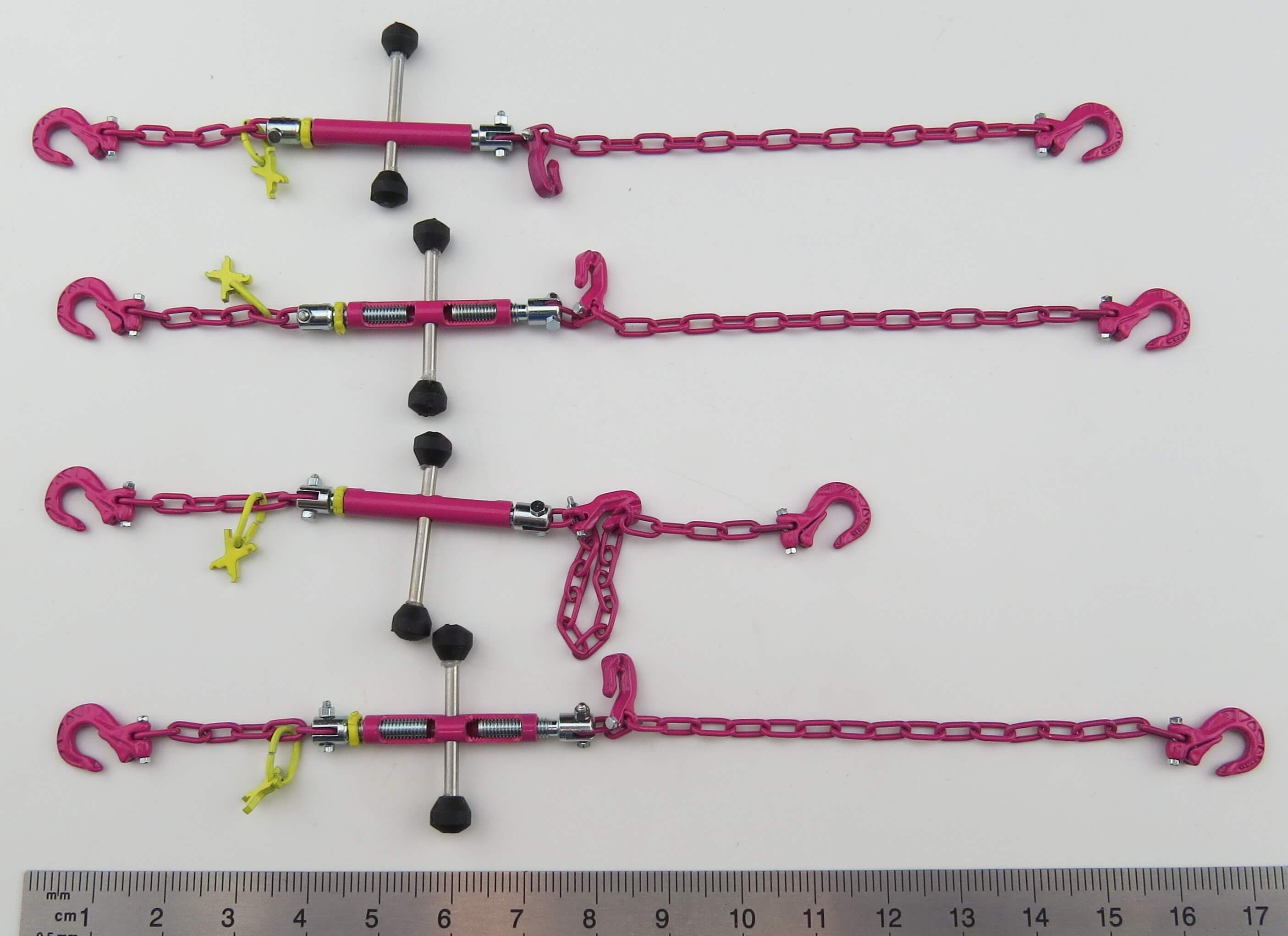 Zurrketten RUD mit Knebel und Haken, pink. Mit Verkürzungs  