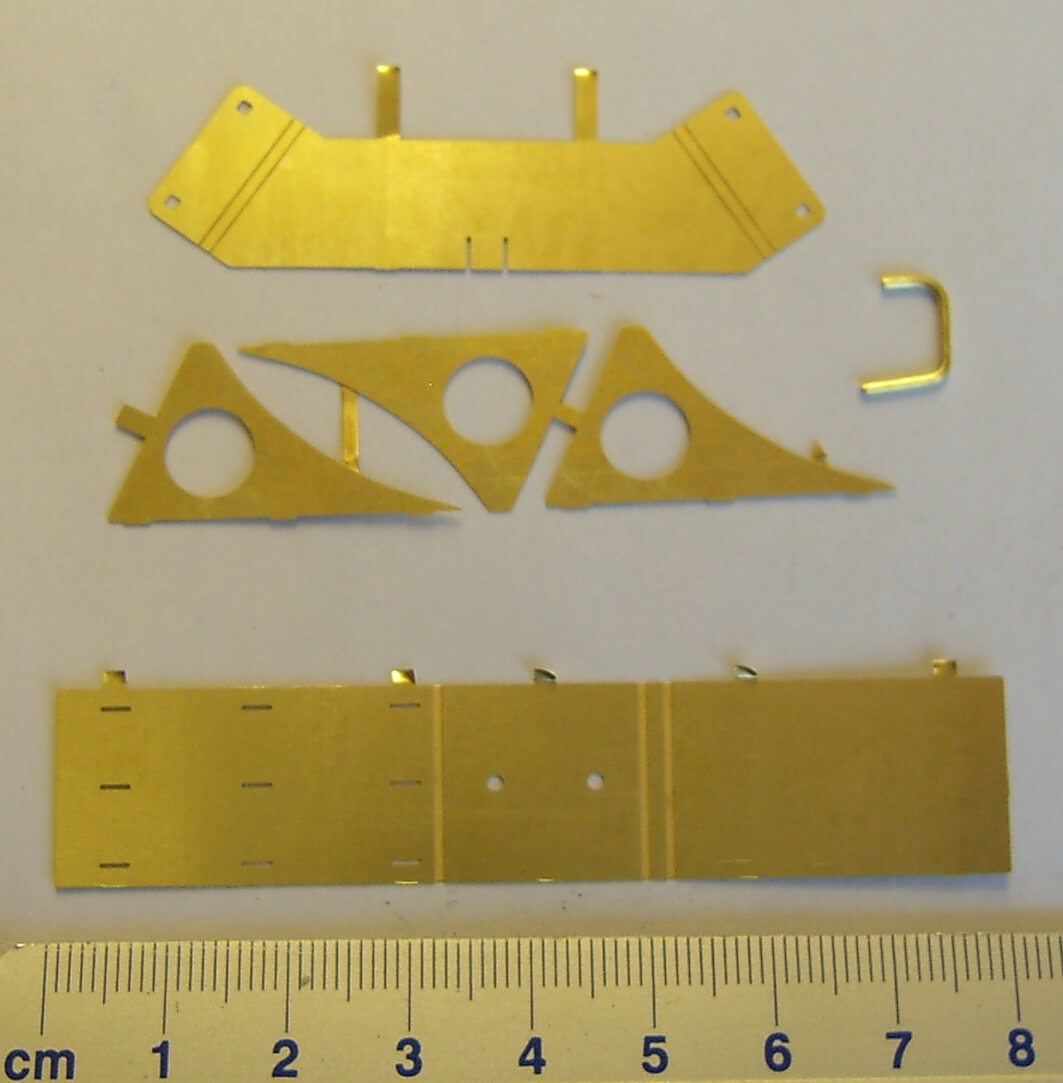Ätzteilesatz zum Bau eines Unterlegkeils aus Messingblech,