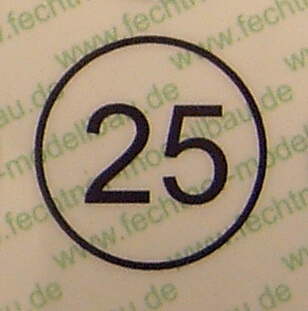 Geschwindigkeitsschild weiss  15mm Durchmesser