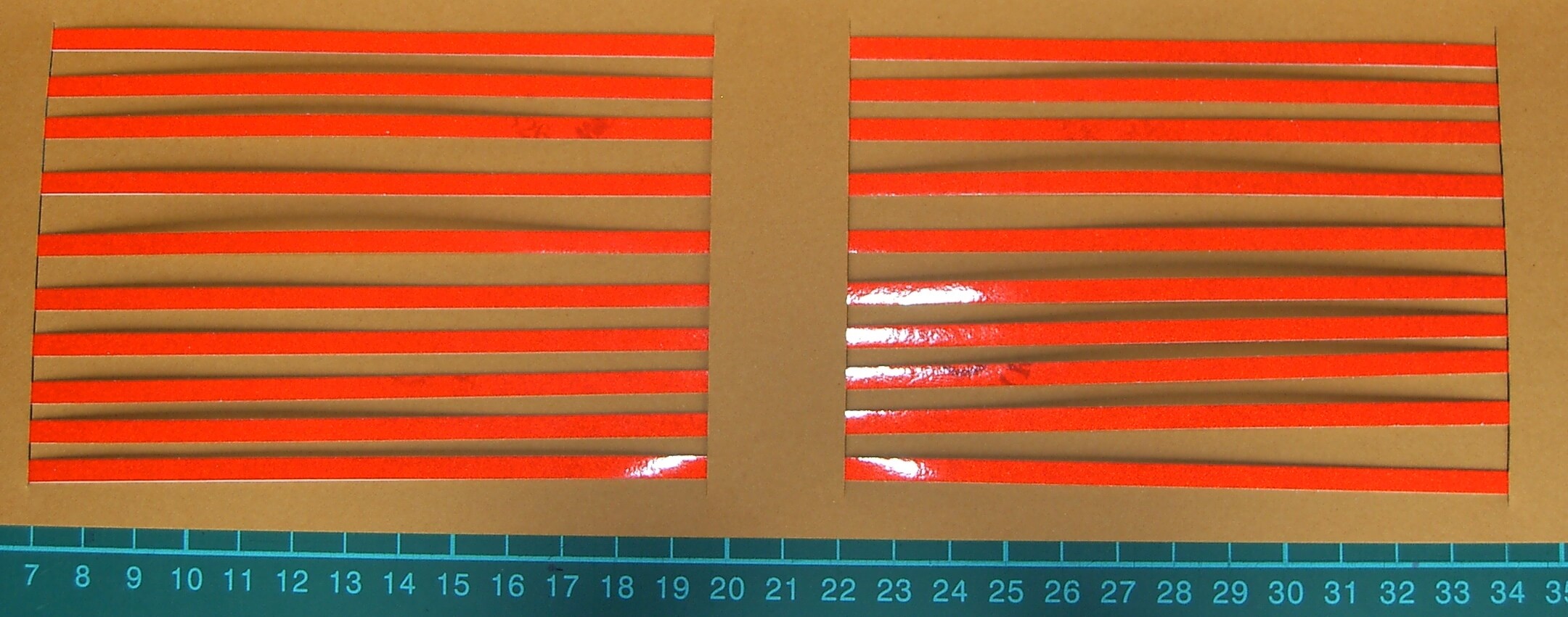 Warnstreifenset 4mm Streifenbreite, rot-reflex, ca. 280mm