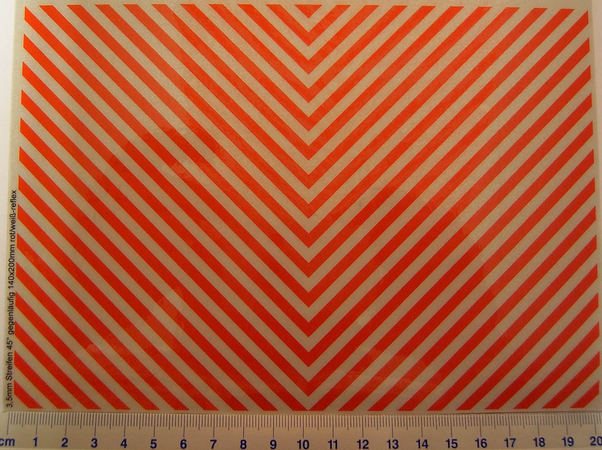 1 Dekorbogen Warnstreifen REFLEKTIEREND  ca. 200x140mm      