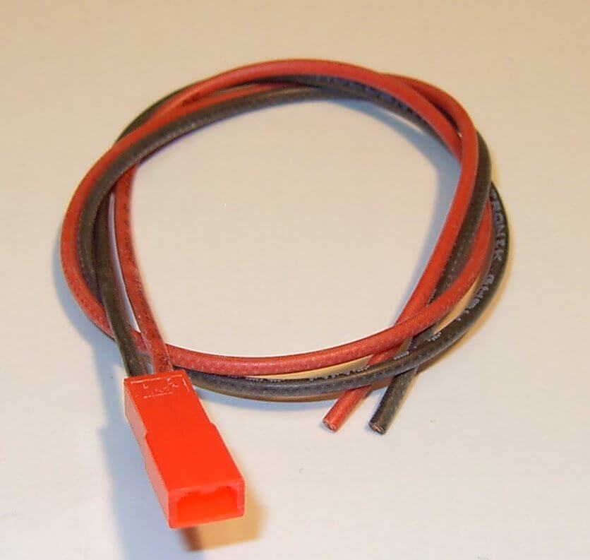 1x BEC-Akku-Gegenkabel 2x 0,5qmm, 30cm   Silikonlitze flach