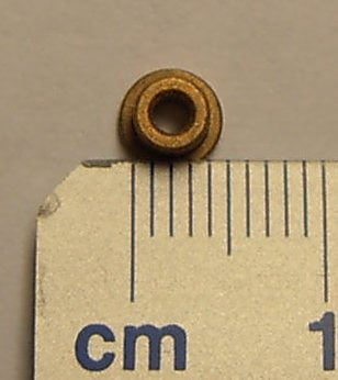 Sinterlager 2mm mit Bund für Wellen mit  2mm Durchmesser,   
