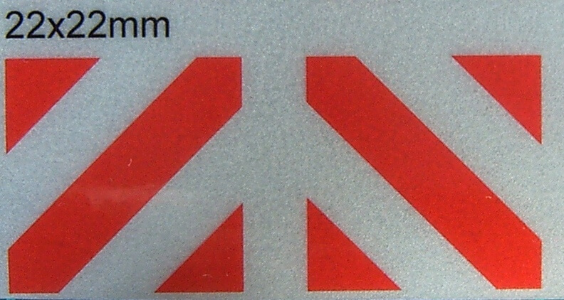gedrucktes Foliendecal Reflex-Folie 45°-Schräge Warnbaken   