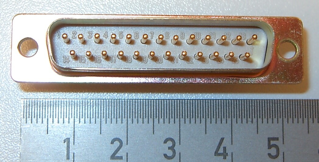 25poliger Stecker, Lötanschluß, 2-reihig SUB-D, 1 Stück     