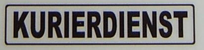 Textschild "KURIERDIENST",schwarz,1:12   selbstklebende     