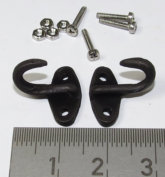 1 Paar Anschraub-Haken mit Befestigungs- Material,          