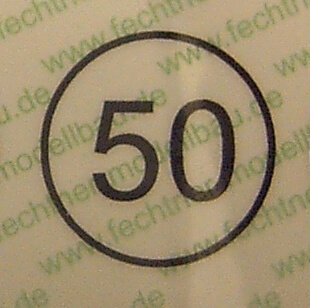 Geschwindigkeitsschild weiss  12,5mm Durchmesser