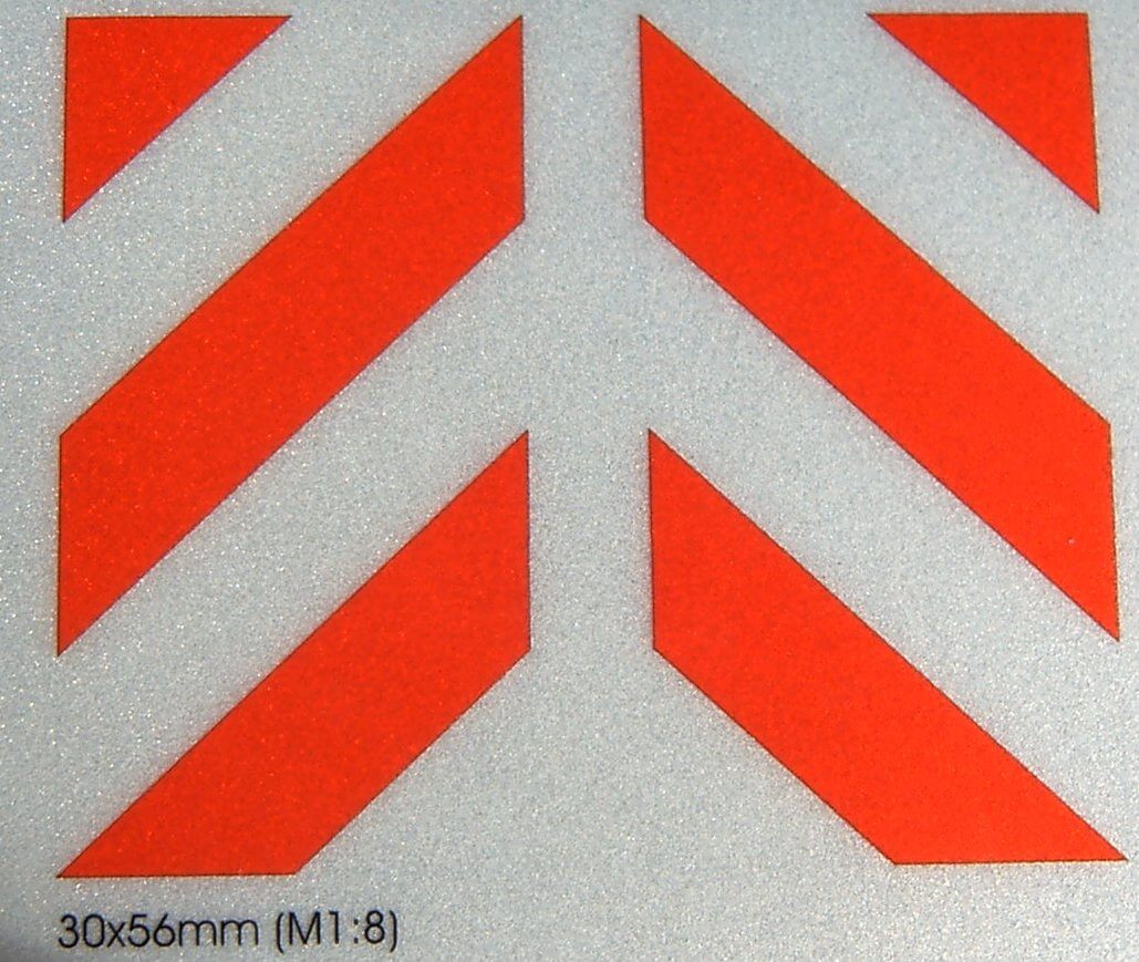 gedrucktes Foliendecal Reflex-Folie W-2  45°-Schräge        