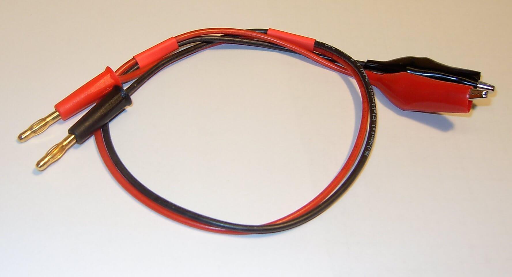 Ladekabel Bananen-Stecker/Krokodil- Klemmen, ca. 50cm       