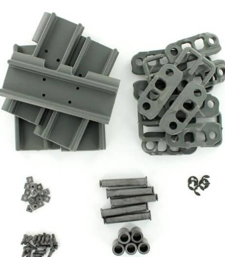 5 Kettenglieder (grau, durchgefärbt) 70mm breit             