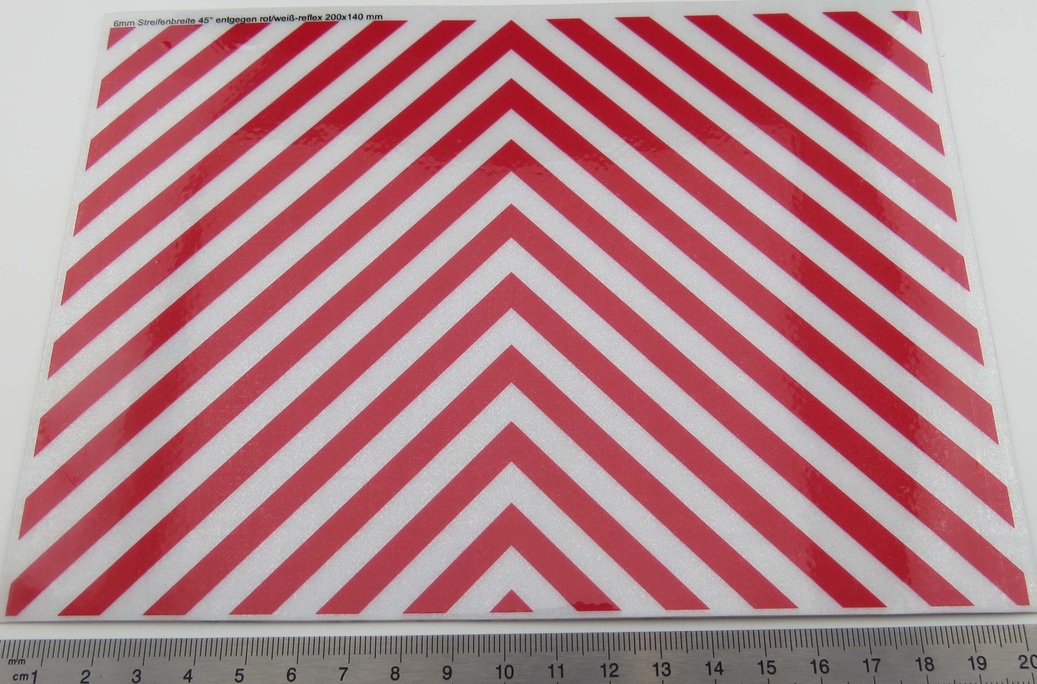 Dekorbogen Warnstreifen REFLEKTIEREND    ca. 200x140mm 6,0mm