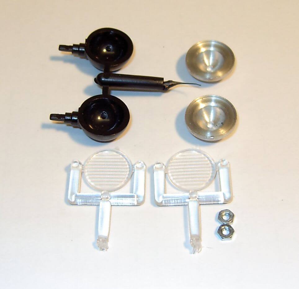 2 Stk. Hauptscheinwerfer, ca.14mm Durchmesser, Gesamthöhe   