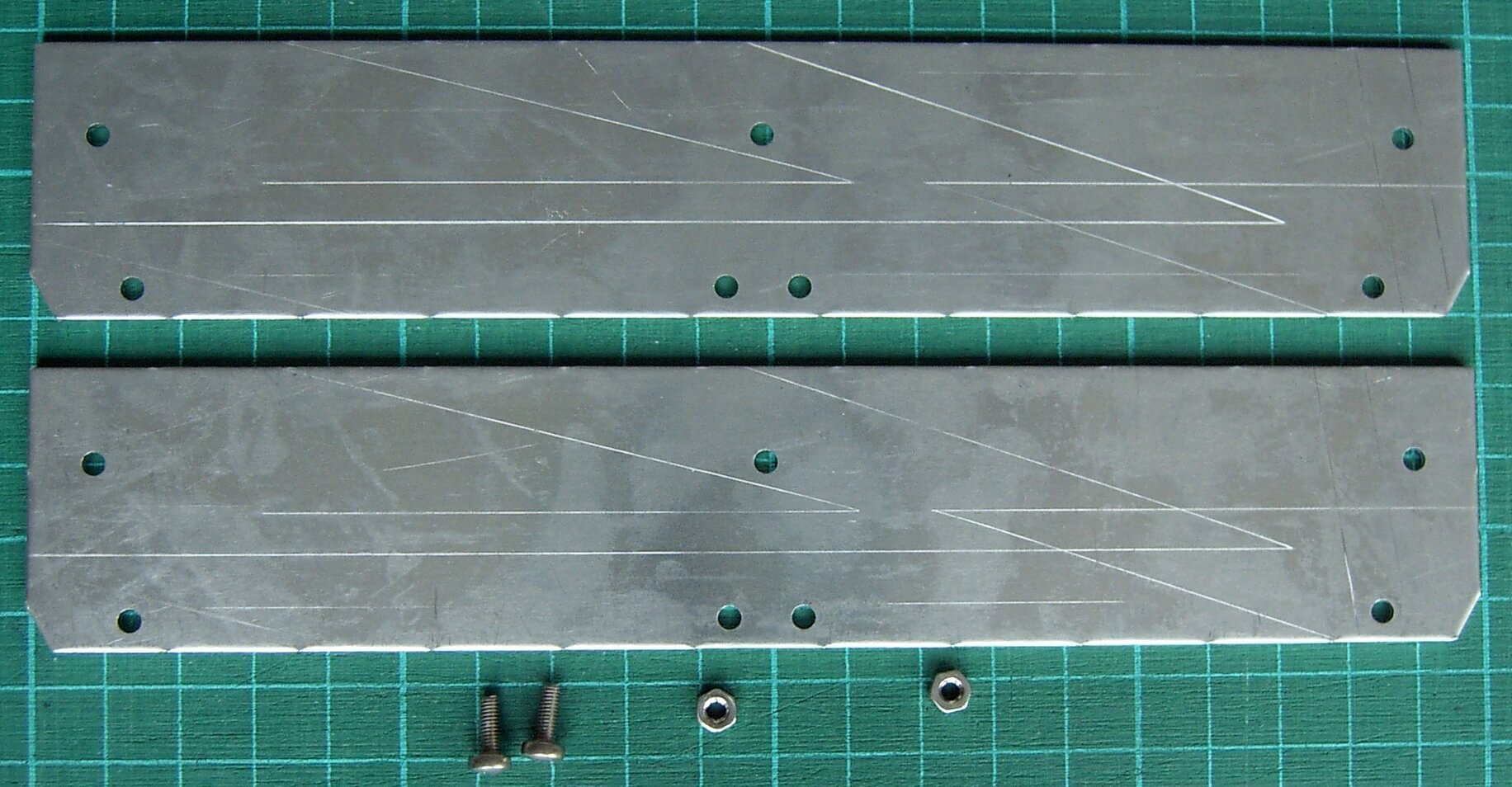 Achsträgerpaar für Anhänger mit 2 Achsen Alu natur,         