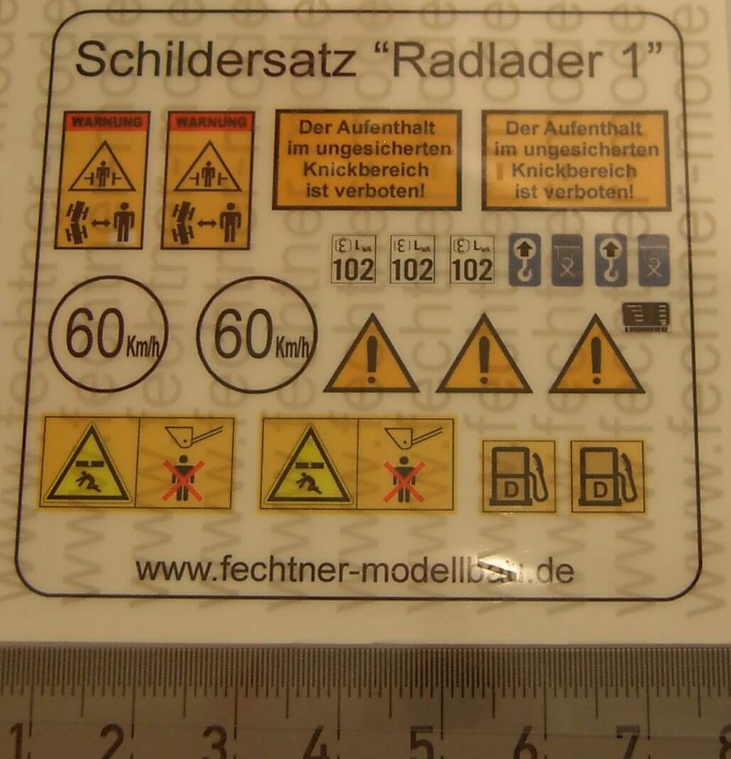 1x Decalbogen, Selbstklebefolie "Radlader1", 1:15       