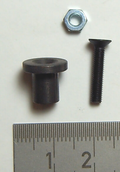 1 Königsbolzen Tamiya. Aus oxydiertem Stahl, mit            