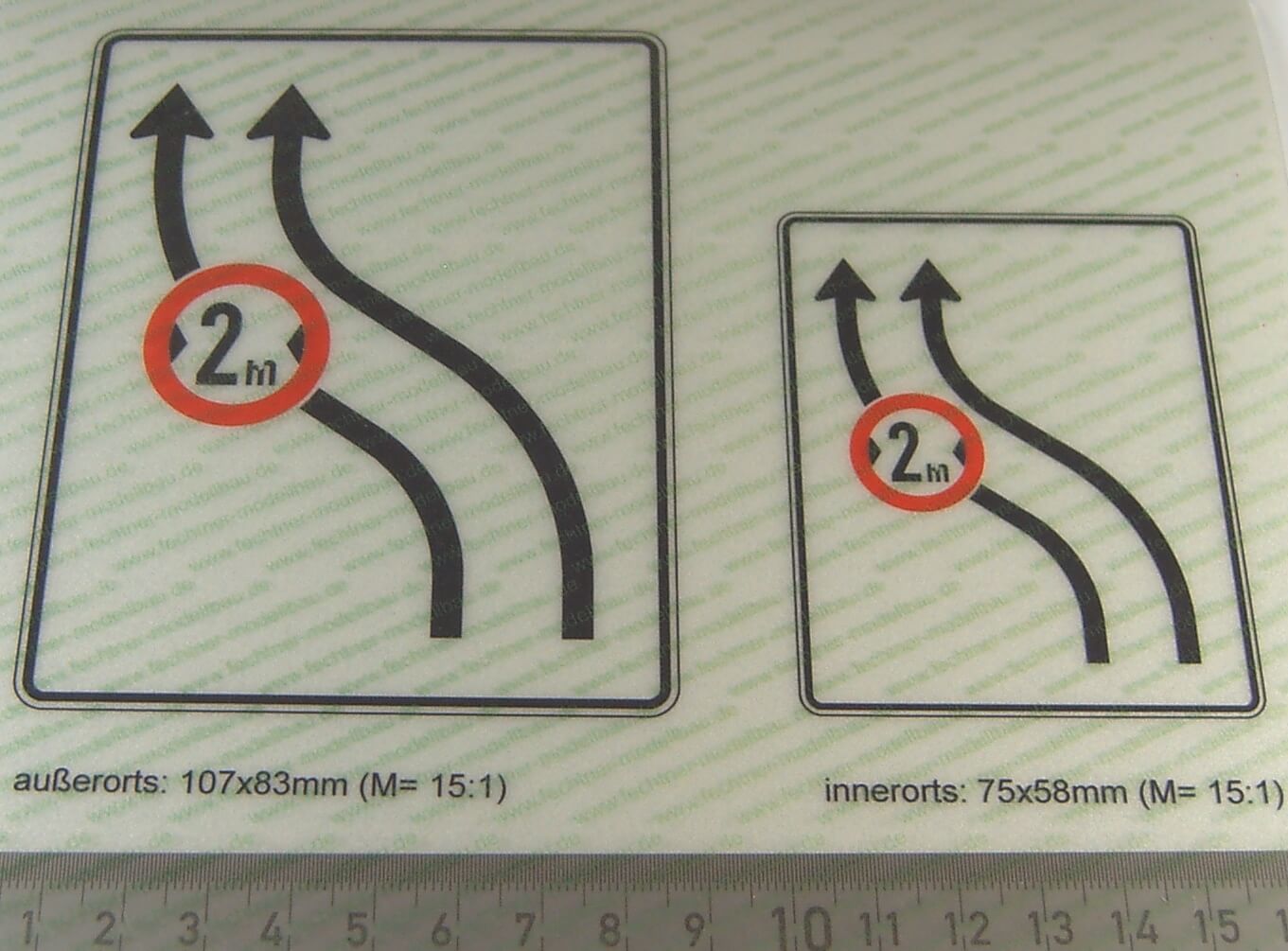 1 Verkehrszeichen Nr.505. Überleitungs-  Tafel. Gedruckt    