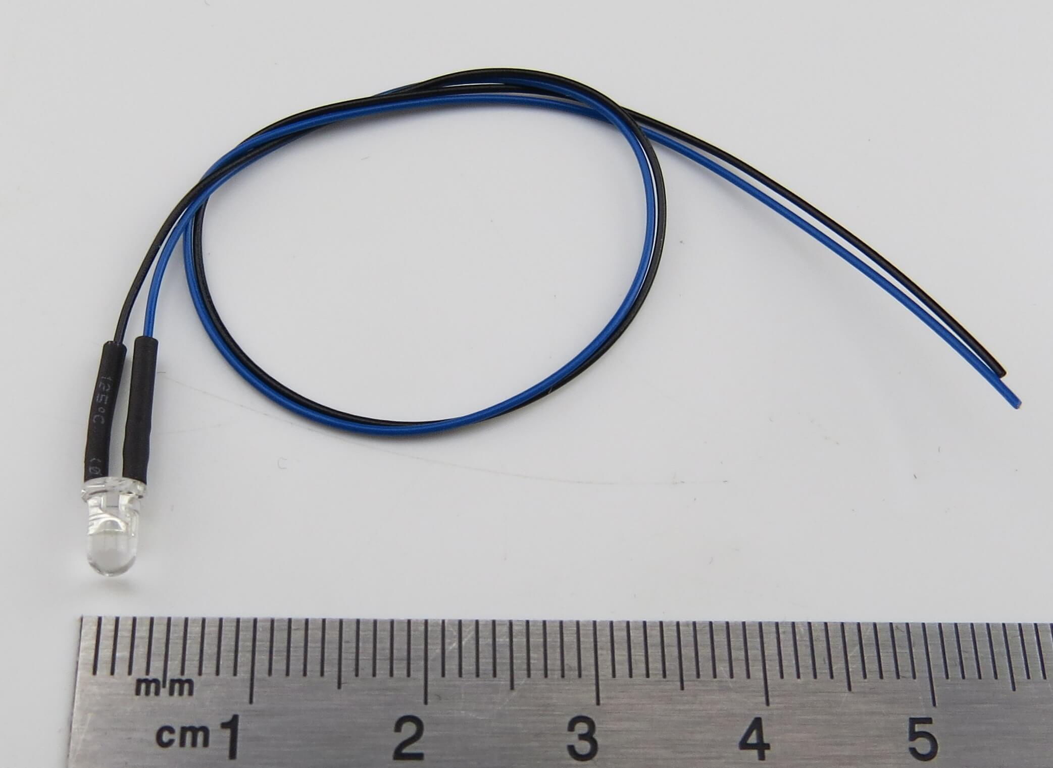 EasyBus Ersatz-LED mit 15cm Kabel. LED 3mm klar, weiss leuch