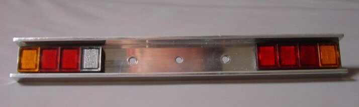 4-Kammer Rückl. mit Stoßstange poliert   160mm breit, 19mm  