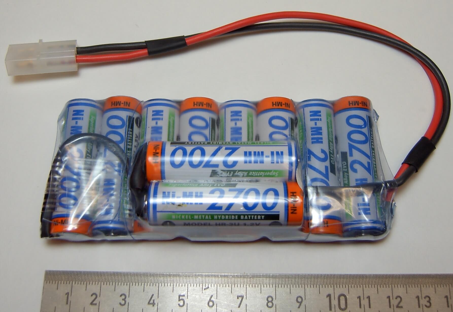 Akku-Pack mit 10x SANYO-Zellen, 12V, 10 Zellen, 2700mAh     
