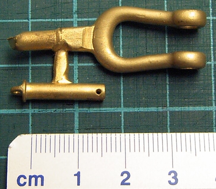 Schäkel mit Bolzen, am Giess-Ast. MS-Feinguss, je 1 Stück!  