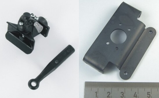 1 Zugmaul-Set, Kunststoff, schwarz, über Servo betätigbar